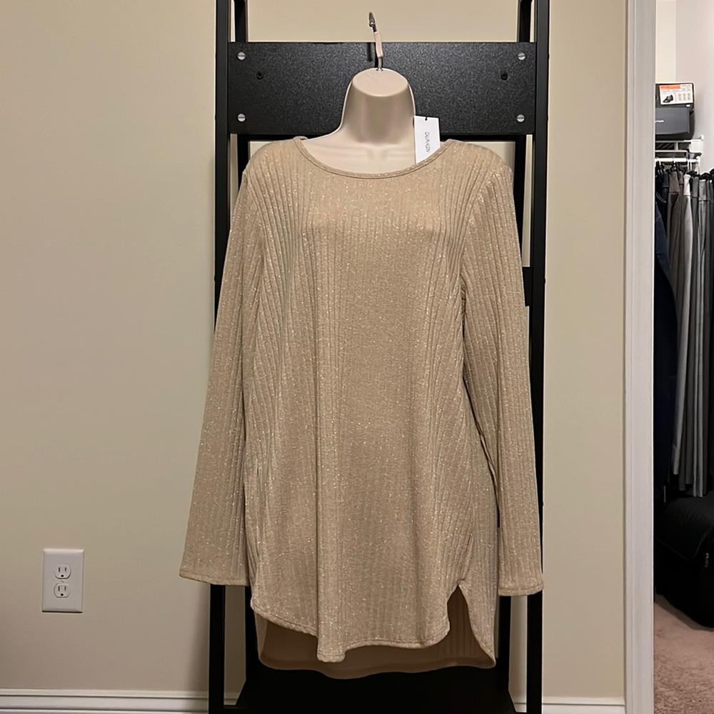 NEW WITH TAGS. CALVIN KLEIN GOLD SWEATER